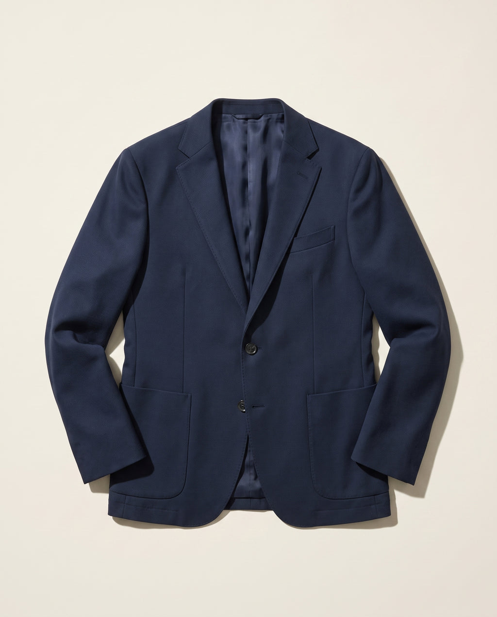 Veste non doublée homme, coloris marine, vue à plat en studio